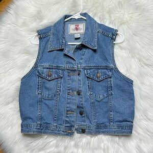 Vintage Levi's Denim Jean Vest White Tab
